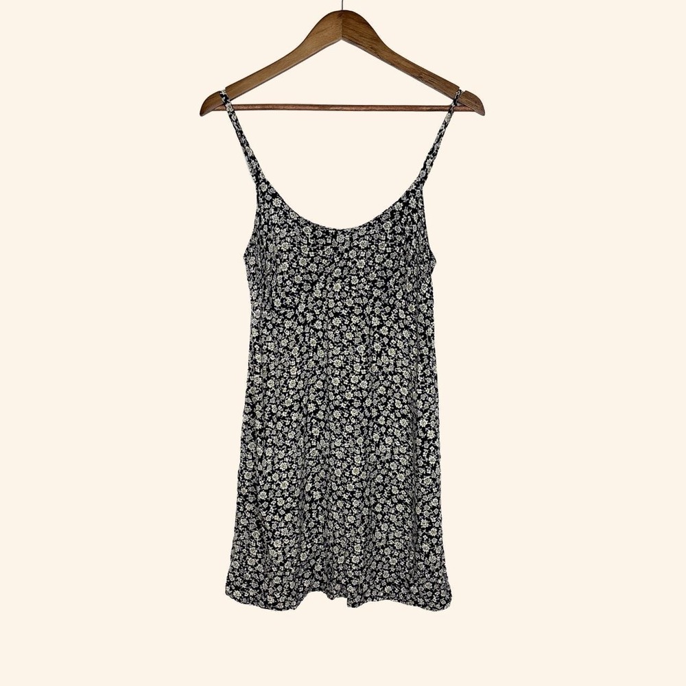 Vintage 90s Feelings Black Floral Mini Dress - Size 2